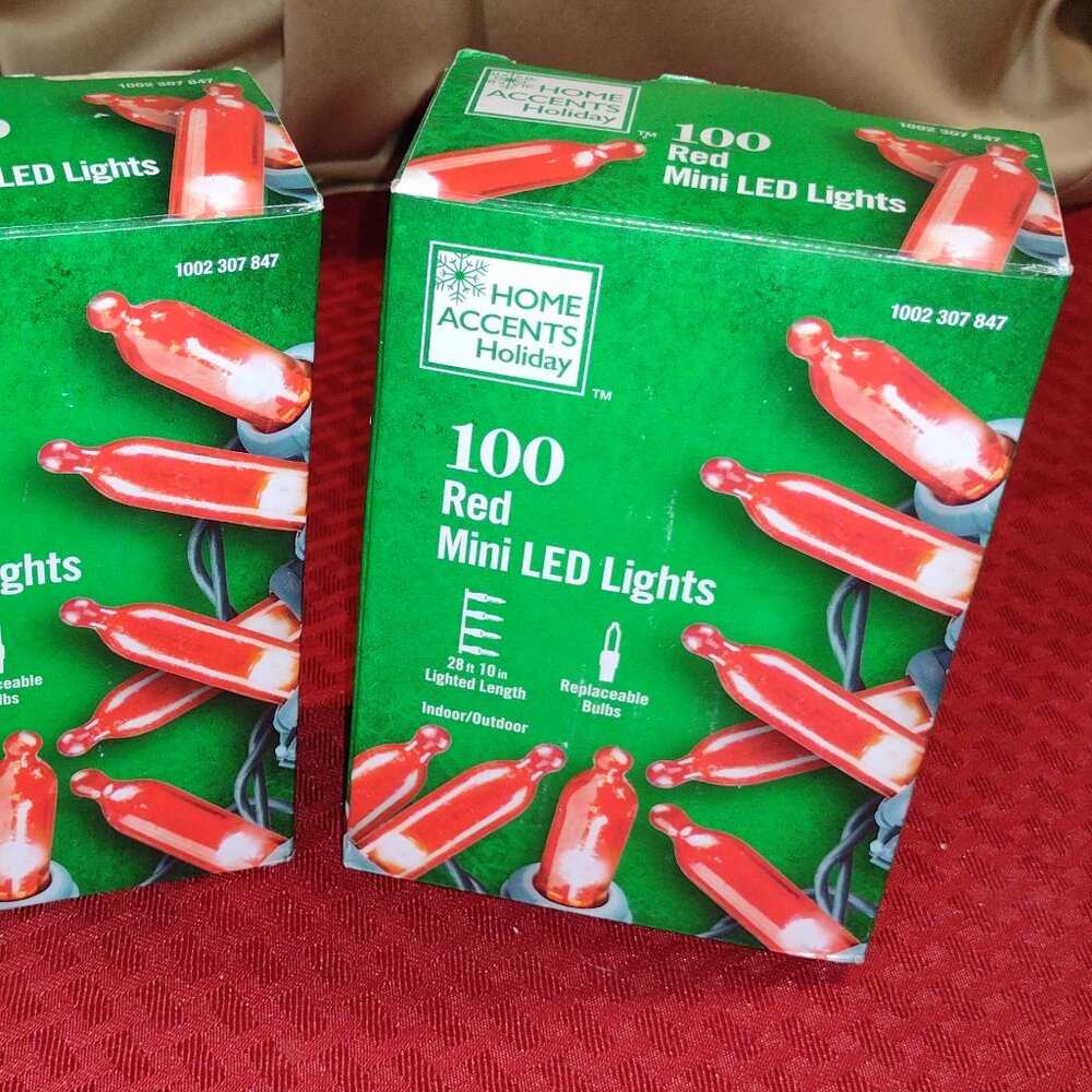 NEW in the package: Lot of 2-Red Indoor/Outdoor Mini LED Lights